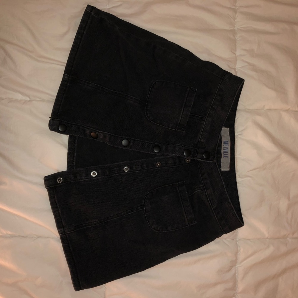Black Jean brandy Melville mini skirt